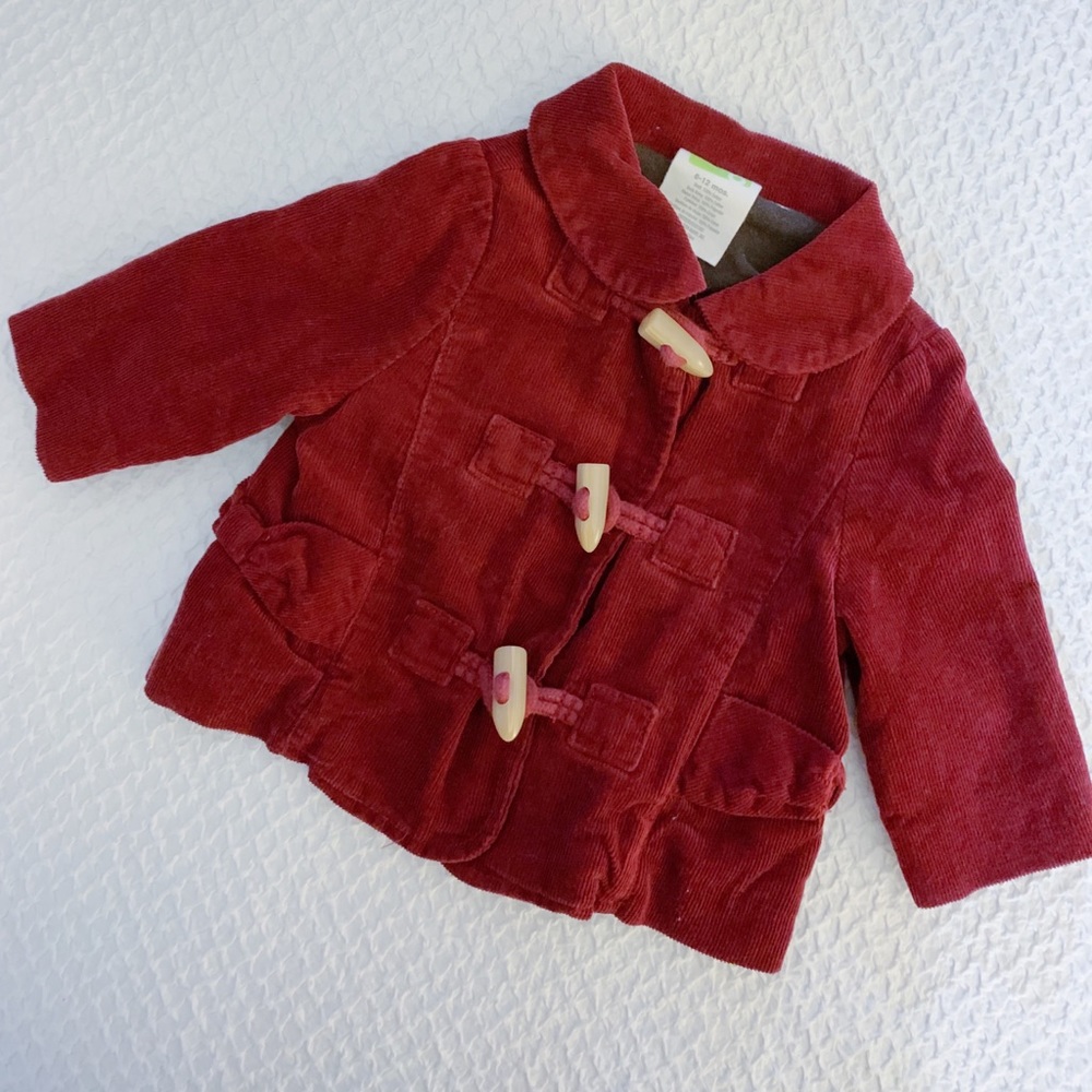 EUC Corduroy Burgundy Toggle Coat, Boho Baby Girl